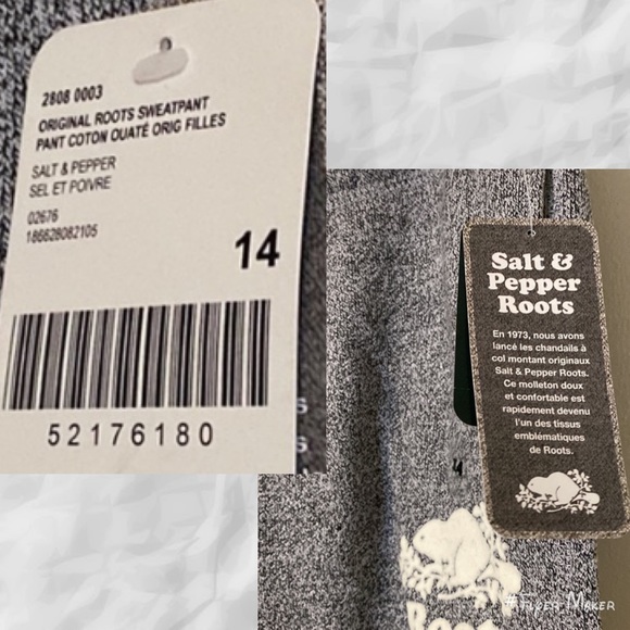 Kids Original Roots Salt & Pepper Sweatpants / Jogger - size Y14 - Picture 16 of 16